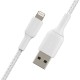 USB кабели - Кабел Belkin BOOST CHARGE Braided, Lightning to USB-A, Бял
