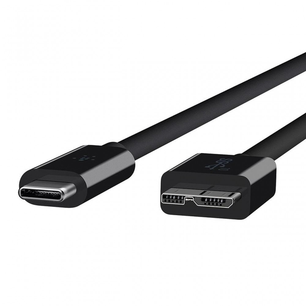 USB кабели - Кабел Belkin, USB-C to USB Type C Micro-B, Черен