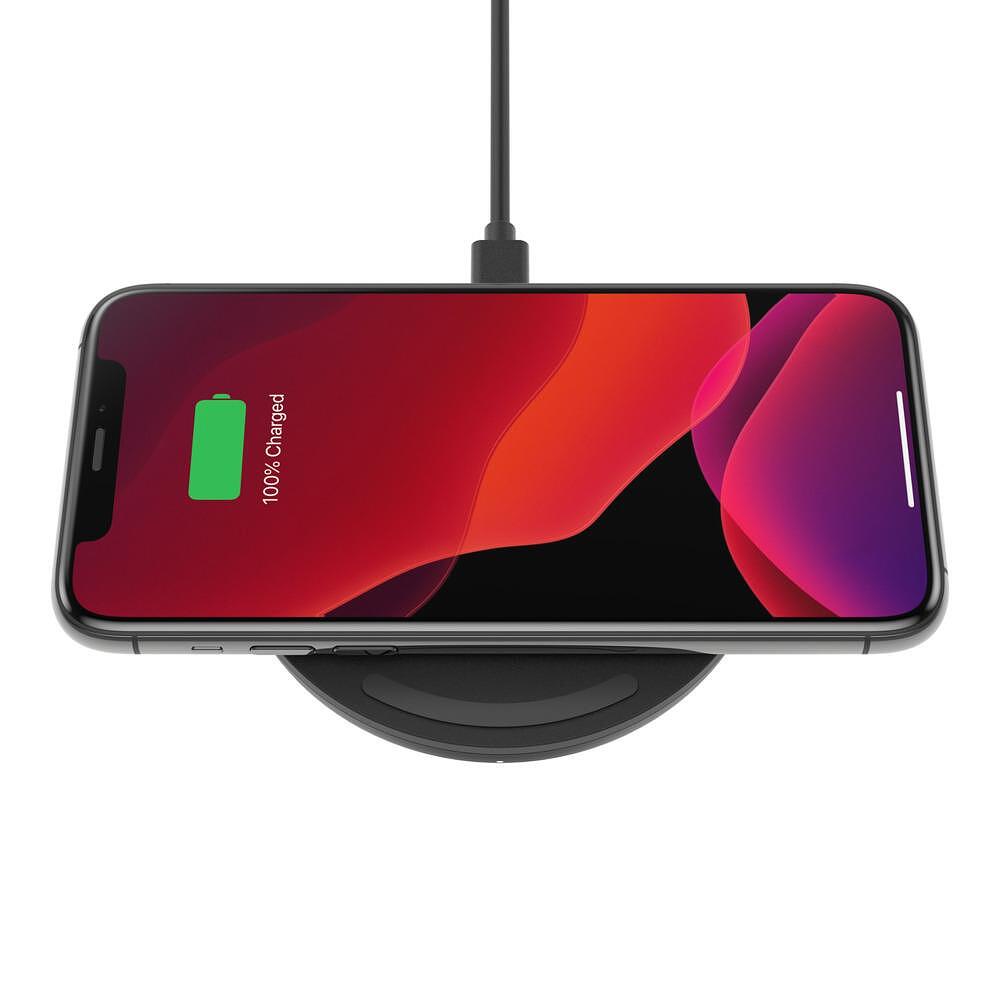 Зарядни устройствa - Поставка за безжично зареждане Belkin с кабел 10W, Черен