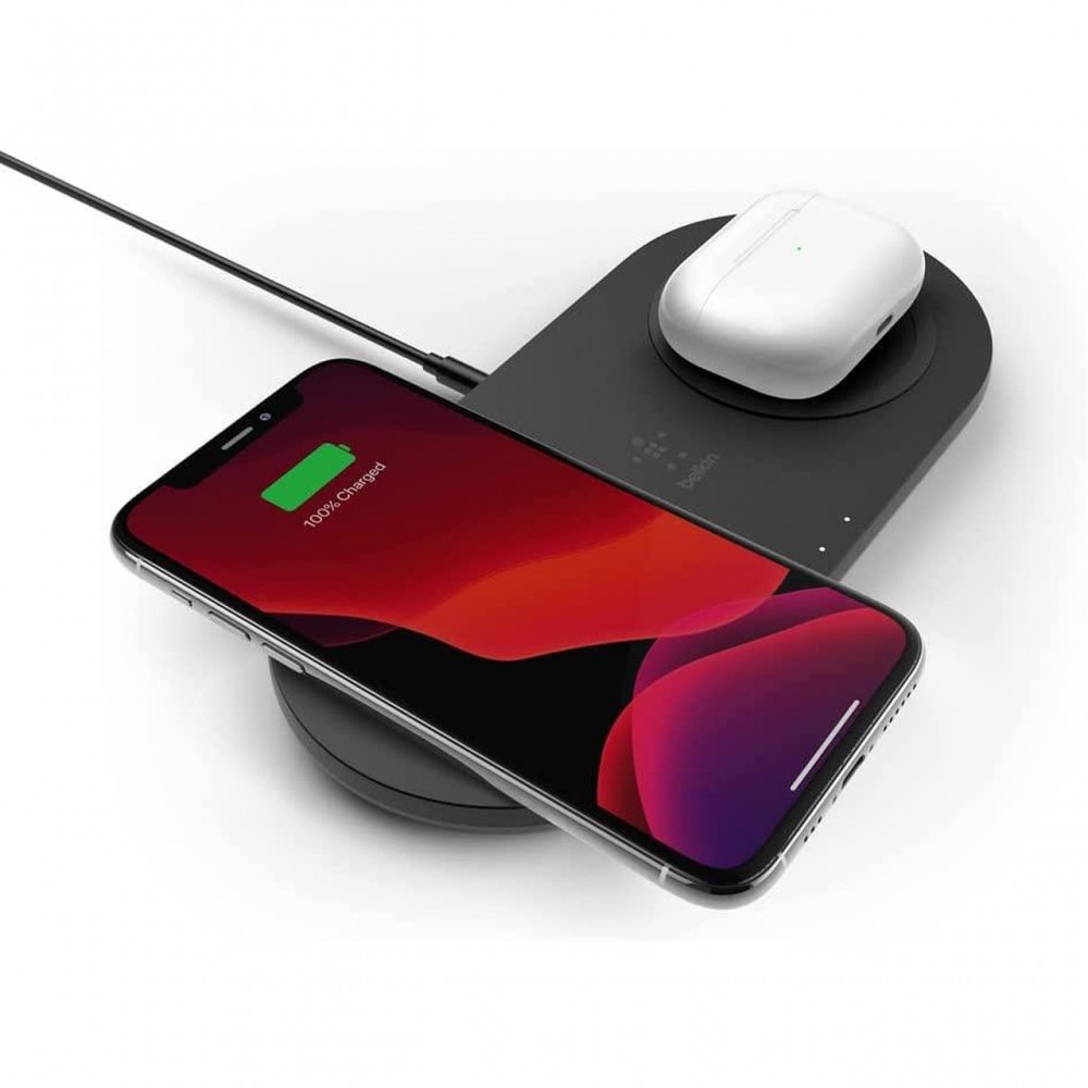 Зарядни устройствa - Безжичнa двойна поставкa за зареждане Belkin BOOST CHARGE15 W, Черен