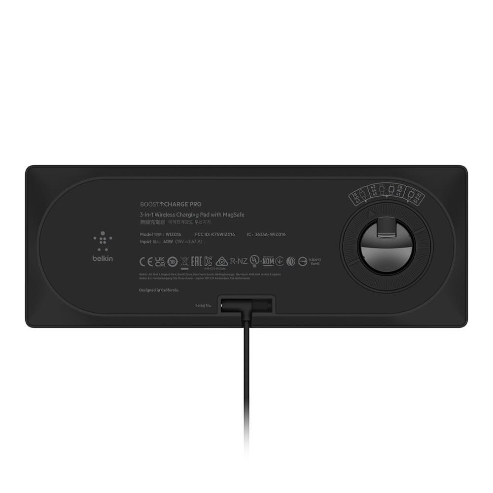 Зарядни устройствa - Поставка за безжично зареждане 3 в 1 Belkin MagSafe, Черен