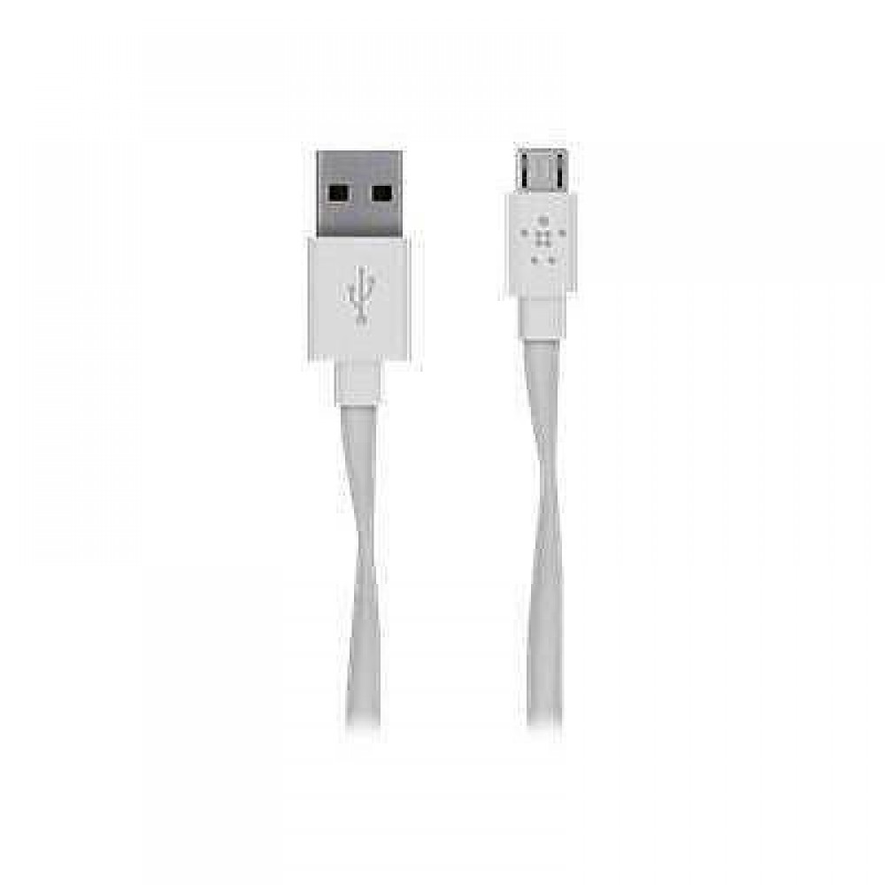 USB кабели - Кабел Belkin ChargeSync, Micro USB към USB, Бял