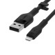 USB кабели - Кабел силиконов Belkin BOOST CHARGE Flex USB-A/Lightning 1M, Черен