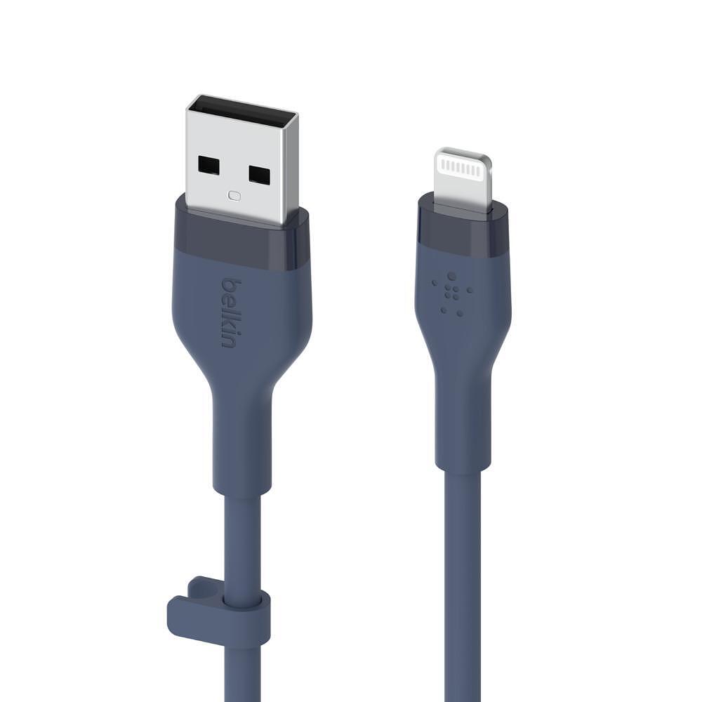 USB кабели - Кабел силиконов Belkin BOOST CHARGE Flex USB-A /Lightning 1M, Син