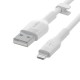 USB кабели - Кабел Belkin BOOST↑CHARGE™ Flex USB-A към Lightning 2M, Бял
