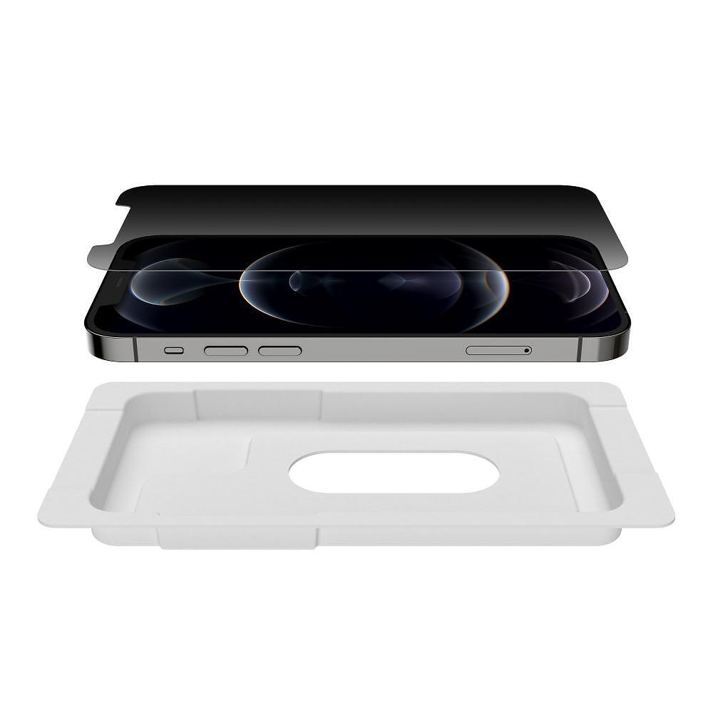 Стъклени протектори - Протектор стъклен Belkin TemperedGlass Privacy Treated за iPhone 12/12 Pro