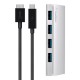 Зарядни устройствa - Хъб Belkin USB 3.0 4 с кабел USB-C, алуминиев