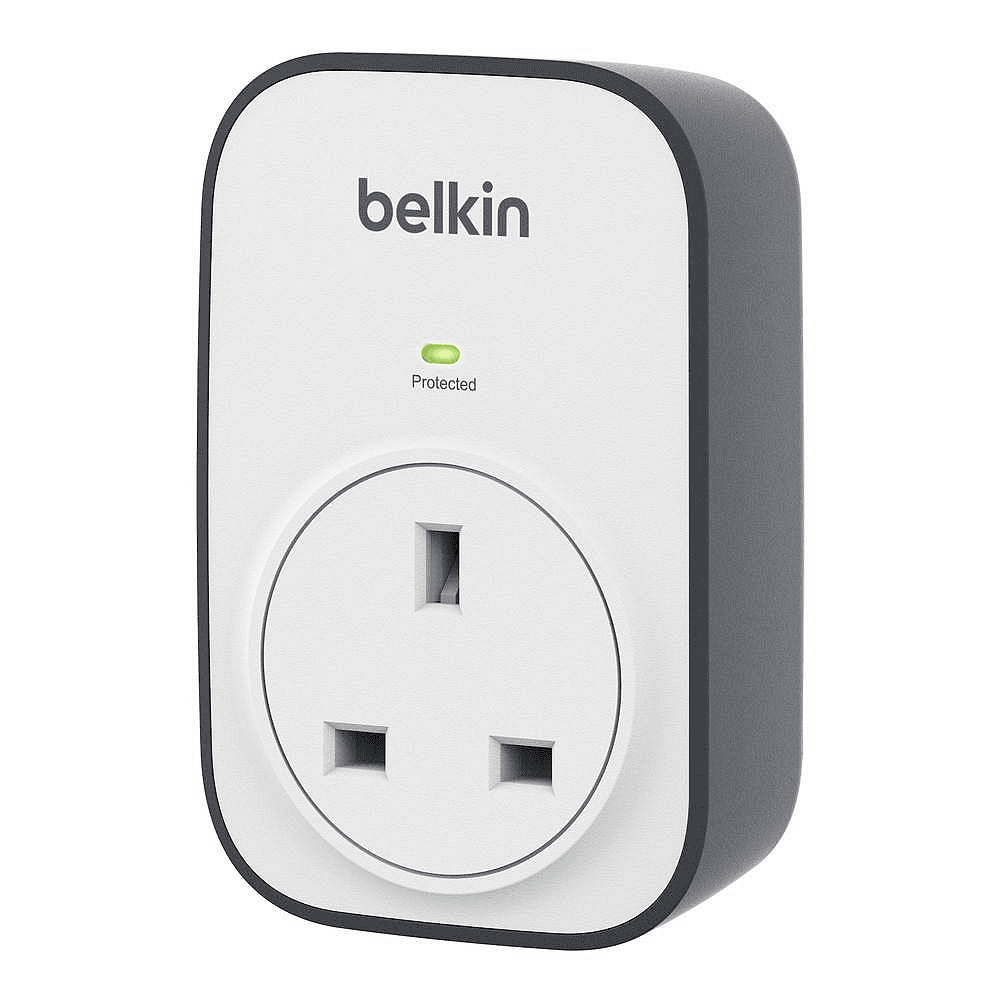 Зарядни устройствa - Защитен предпазител Belkin SurgeCube, стенен монтаж, Бял