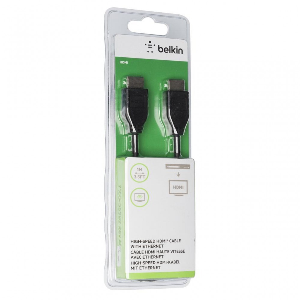 USB кабели - Кабел високоскоростен Belkin HDMI 1M с Ethernet, Черен