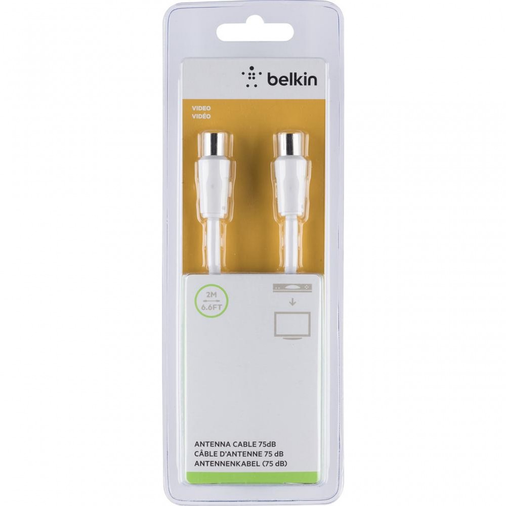 USB кабели - Кабел Belkin Coaxial 75dB 2M, Бял