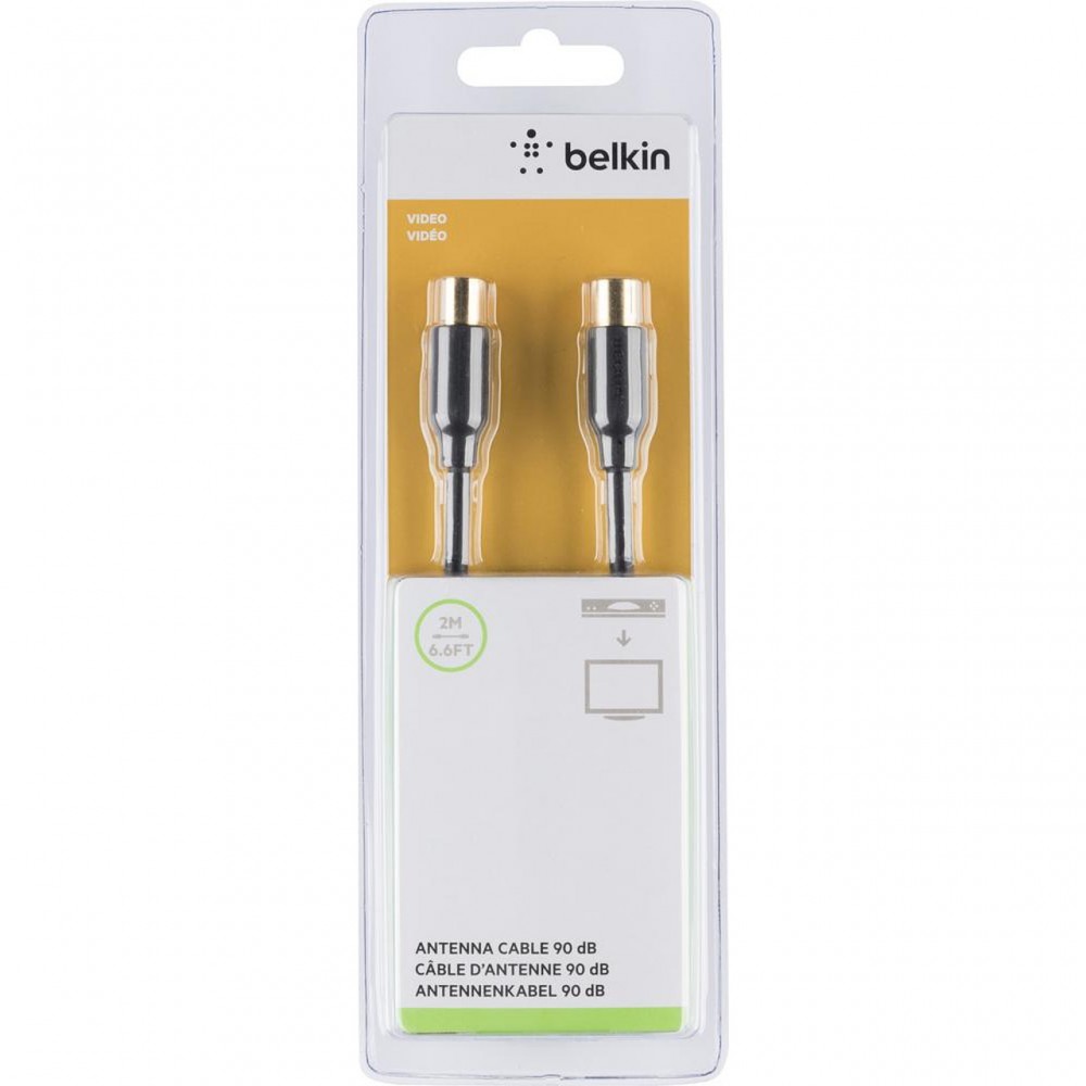 USB кабели - Кабел за антена Belkin Coax 2M, Черен