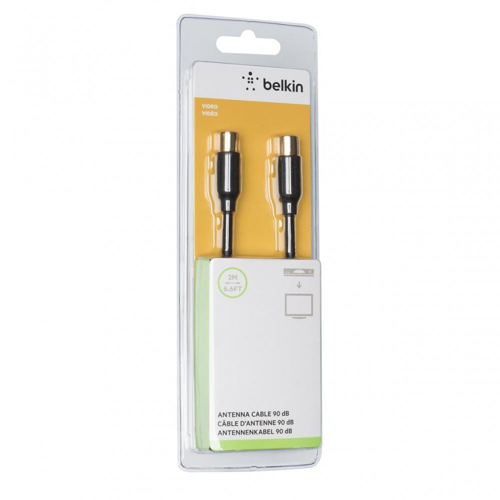 USB кабели - Кабел за антена Belkin Coax 2M, Черен