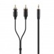 USB кабели - Аудио кабел Belkin 2 x RCA 3.5mm 1M, Черен с позлатен накрайник
