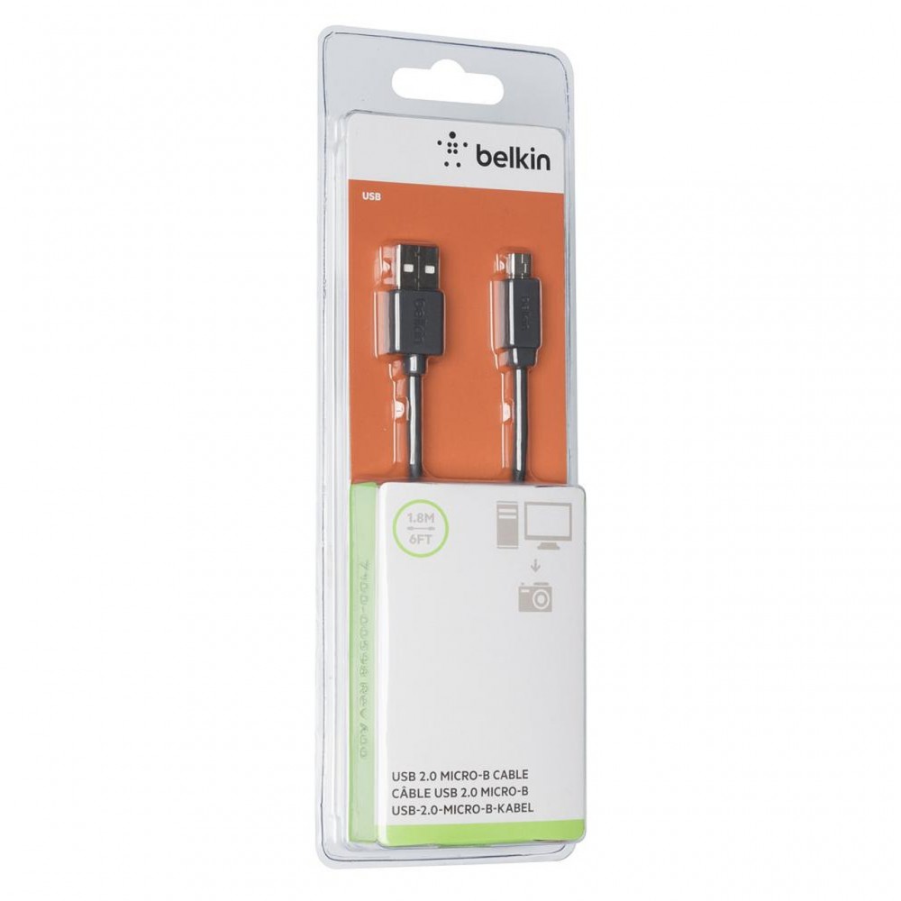 USB кабели - Кабел Belkin USB2.0 A To Mini-USB B 1.8M, Черен