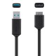 USB кабели - Кабел Belkin USB3.0 A към Micro B 0.9M, Черен