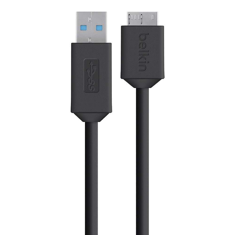 USB кабели - Кабел Belkin USB3.0 A към Micro B 1.8M, Черен