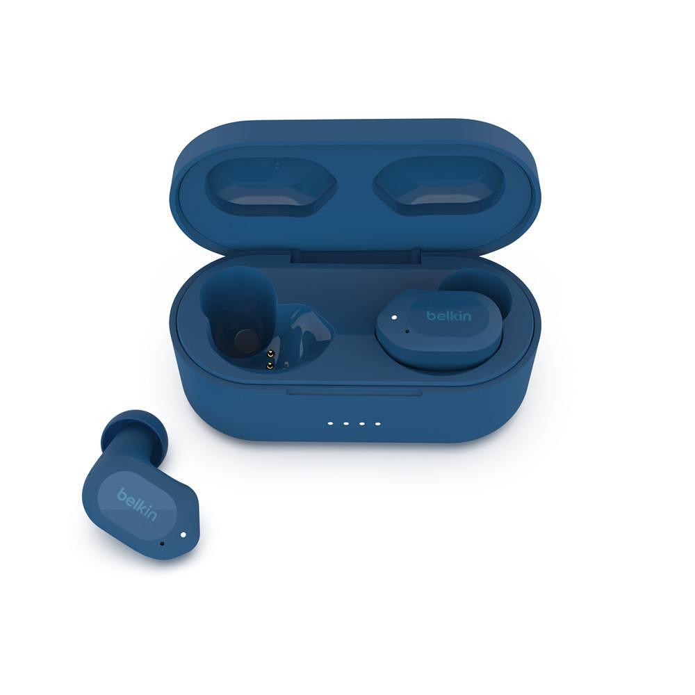 Безжични слушалки - Безжични слушалки Belkin Soundform Play True Wireless, Син