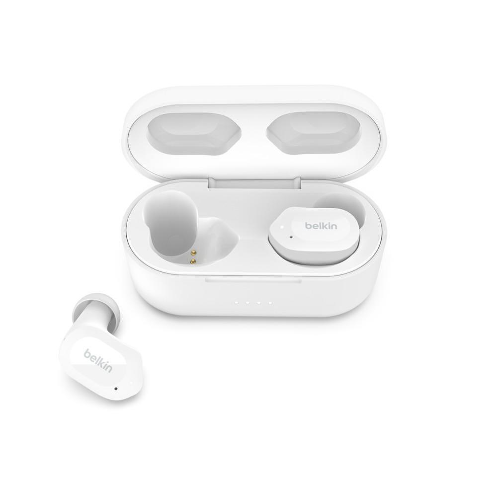 Безжични слушалки - Безжични слушалки Belkin Soundform Play True Wireless, Бели