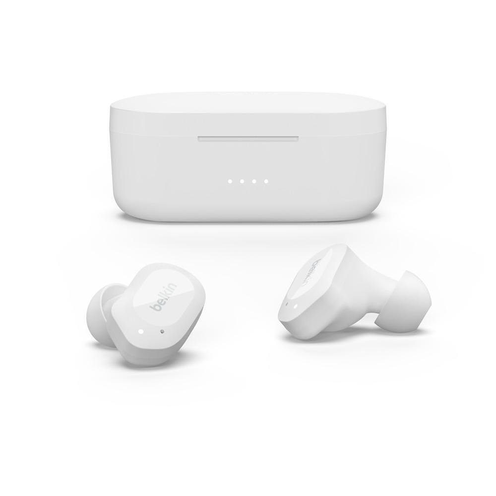 Безжични слушалки - Безжични слушалки Belkin Soundform Play True Wireless, Бели