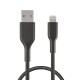 Аксесоари - Кабел с оплетка Belkin Playa USB-A към Lightning 1M, Черен
