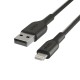 Аксесоари - Кабел с оплетка Belkin Playa USB-A към Lightning 1M, Черен