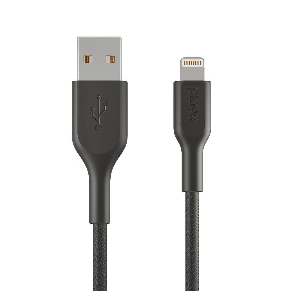 Аксесоари - Кабел с оплетка Belkin Playa USB-A към Lightning 1M, Черен