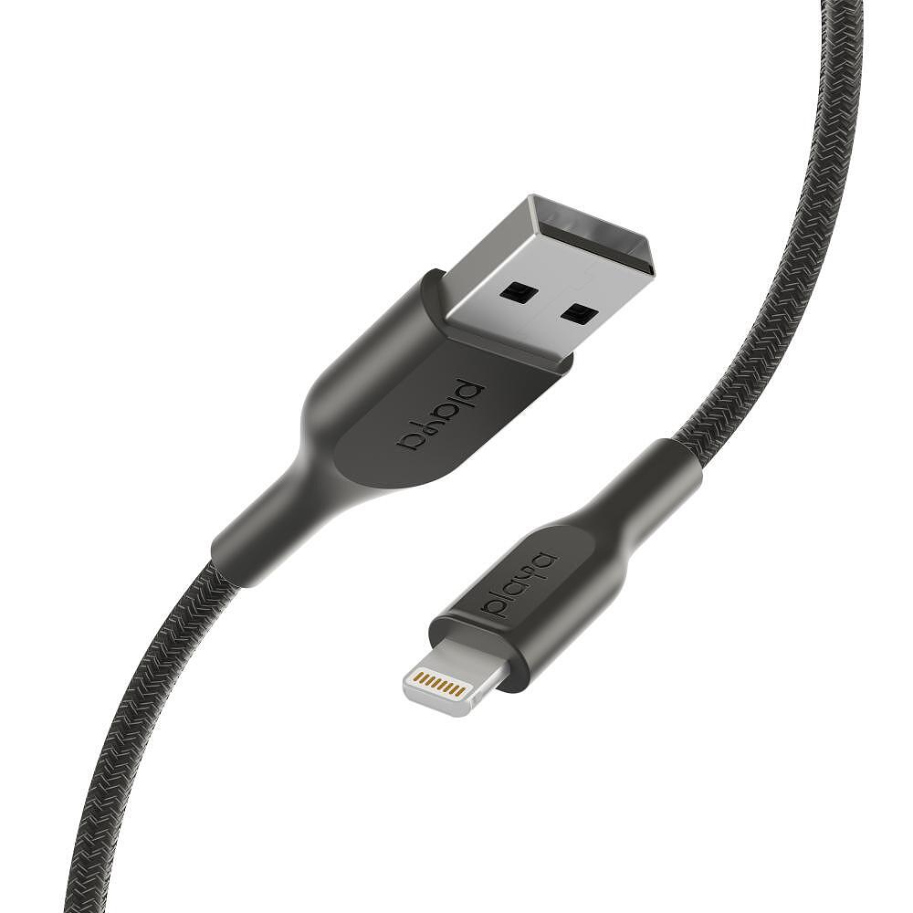 Аксесоари - Кабел с оплетка Belkin Playa USB-A към Lightning 1M, Черен