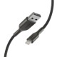 Аксесоари - Кабел с оплетка Belkin Playa USB-A към Lightning 1M, Черен