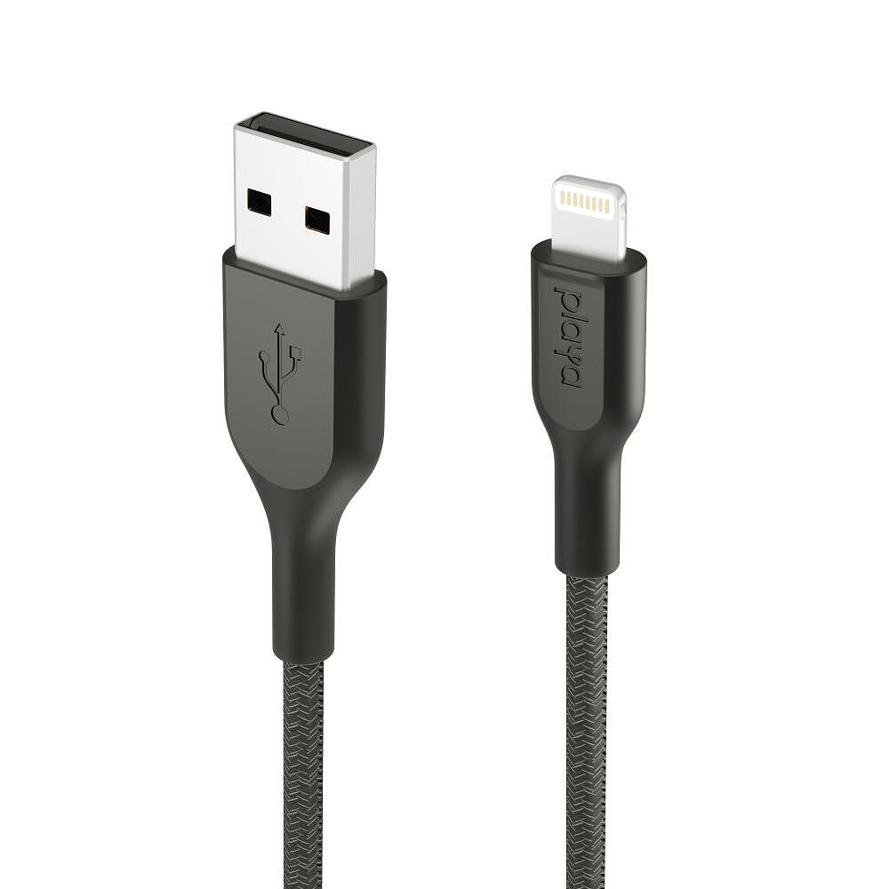 Аксесоари - Кабел с оплетка Belkin Playa USB-A към Lightning 1M, Черен