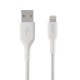 Аксесоари - Кабел с оплетка Belkin Playa USB-A към Lightning 1M, Бял