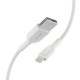 Аксесоари - Кабел с оплетка Belkin Playa USB-A към Lightning 1M, Бял