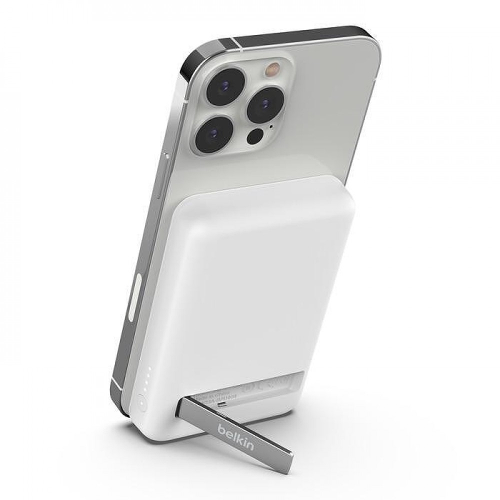 Външни батерии / Power bank - Безжична външна батерия със стойка Belkin BoostCharge за iPhone, Бял