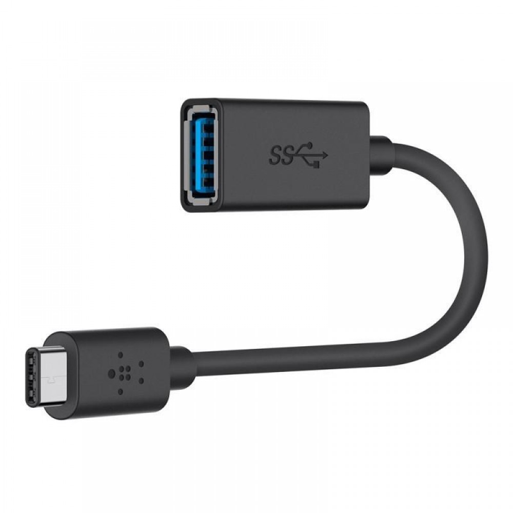 Зарядни устройствa - Адаптер Belkin, USB-C to USB-A 3.0, Черен