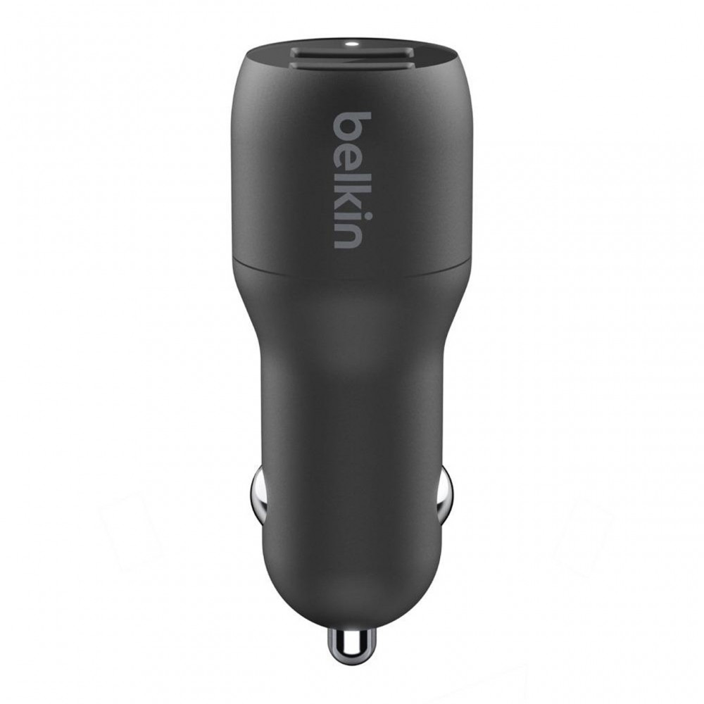Зарядни устройствa - Зарядно за кола Belkin BOOST CHARG Dual USB-A 24W с USB-A to USB-C Cable, Черен