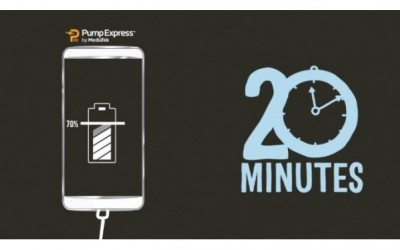 MediaTek “Pump Express 3.0” технология позволява зареждане от 0% до 70% за 20 минути.