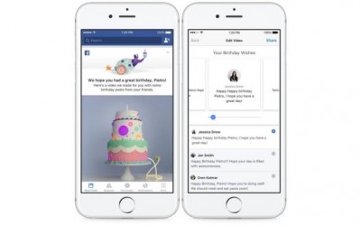 Нова функция на Facebook превръща пожеланията ви за рожден ден във видеоклип.