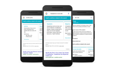 Google ще представи импровизирано „търсене на симптоми“ в търсачката си.