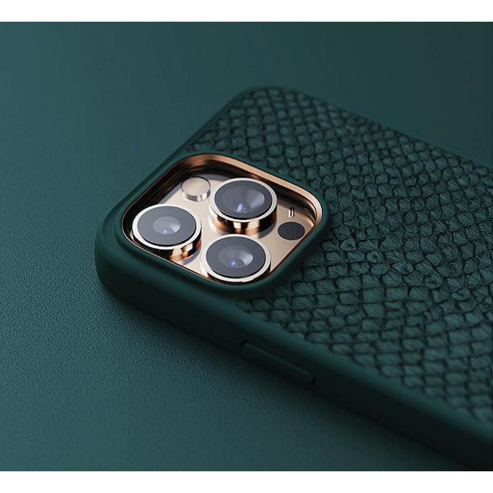 Калъфи - Njord Magsafe калъф кожа от сьомга за iPhone 14 Plus, Зелен
