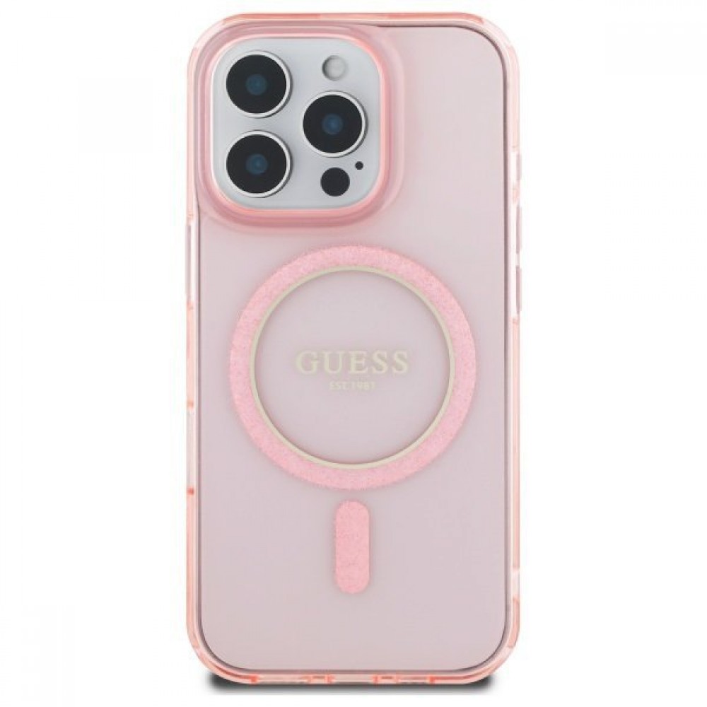 Калъфи - Калъф Guess Glitter Circle MagSafe за iPhone 16 Pro Max
