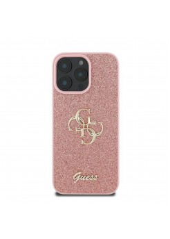 Калъф Guess Liquid Glitter 4G Big Logo за iPhone 16 Pro Pink  | Калъфи за iPhone 16 Pro