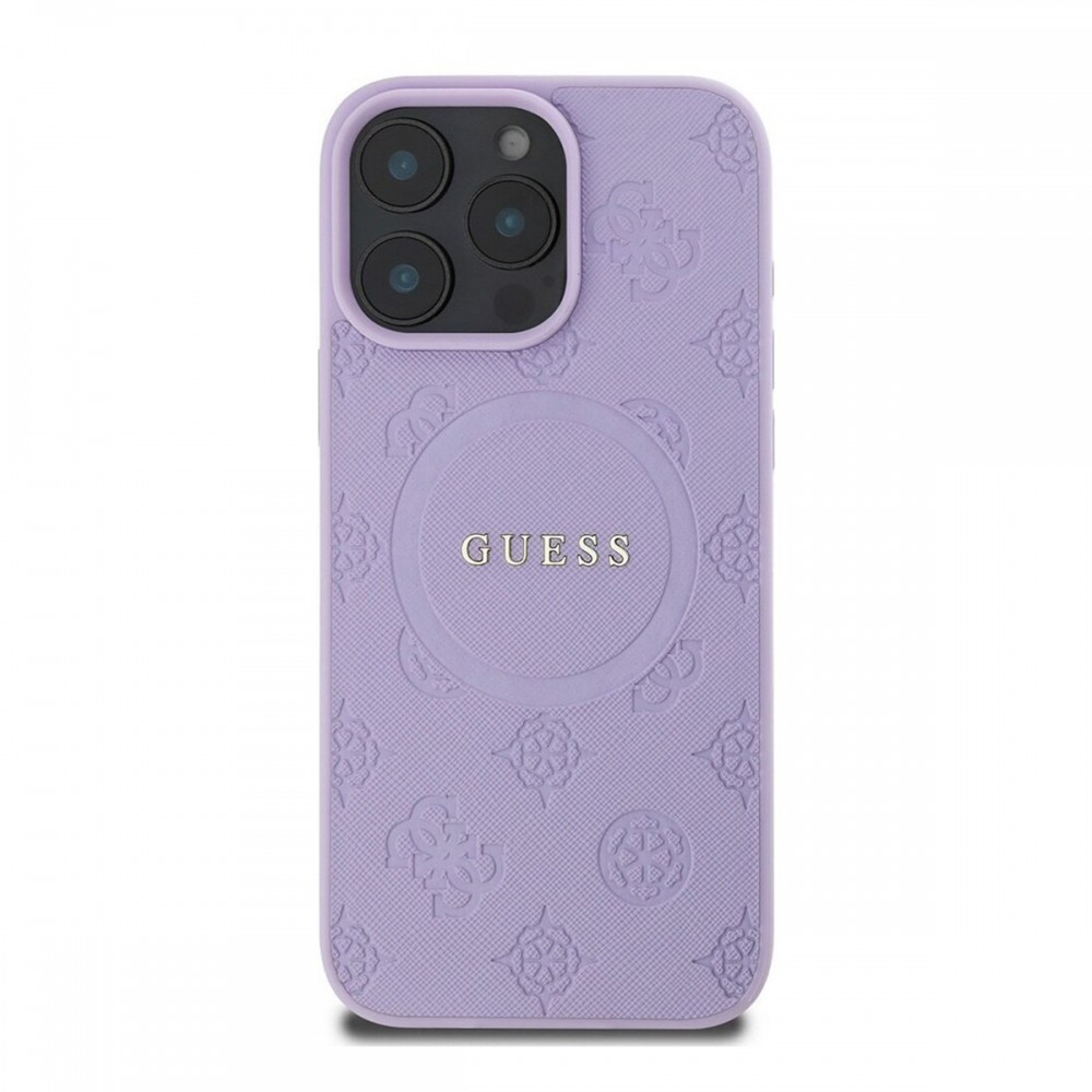 [parent_category] - Калъфи - Калъф Guess Saffiano Peony Classic Logo MagSafe за iPhone 16 Pro Purple