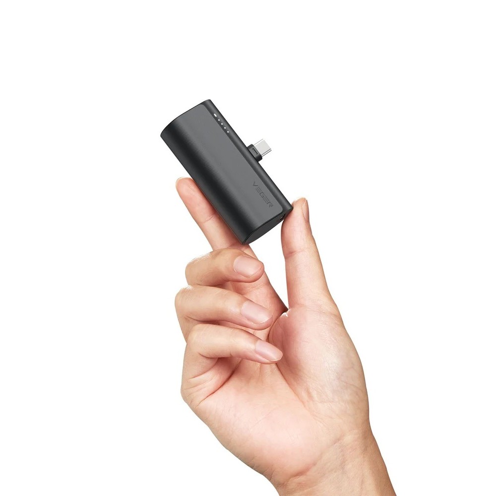 [parent_category] -  - Външна батерия VEGER 5 000 mAh с вграден конектор Type C PD QC3.0 3A 20W PlugOn (W0556)