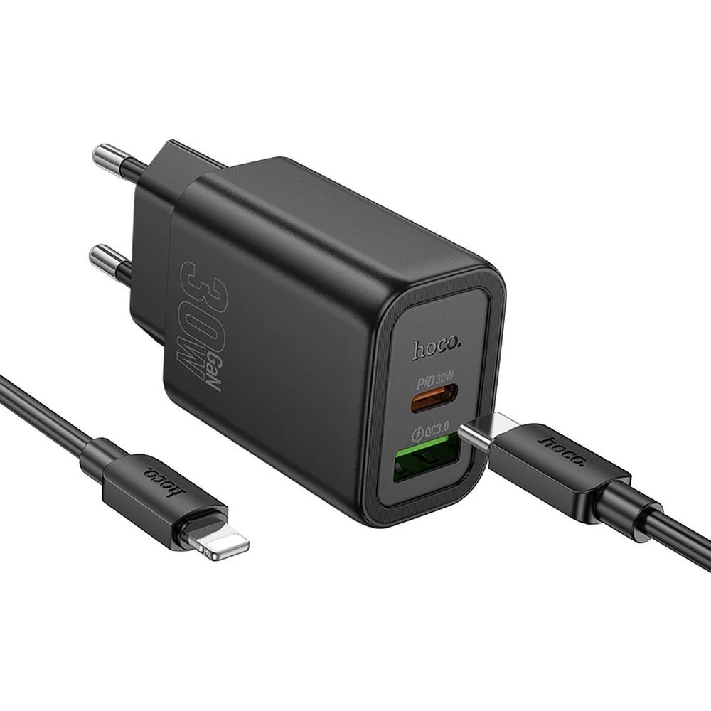 [parent_category] -  - Зарядно Hoco N63  USB A Type C с кабел Type C към Lightning PD QC 30W