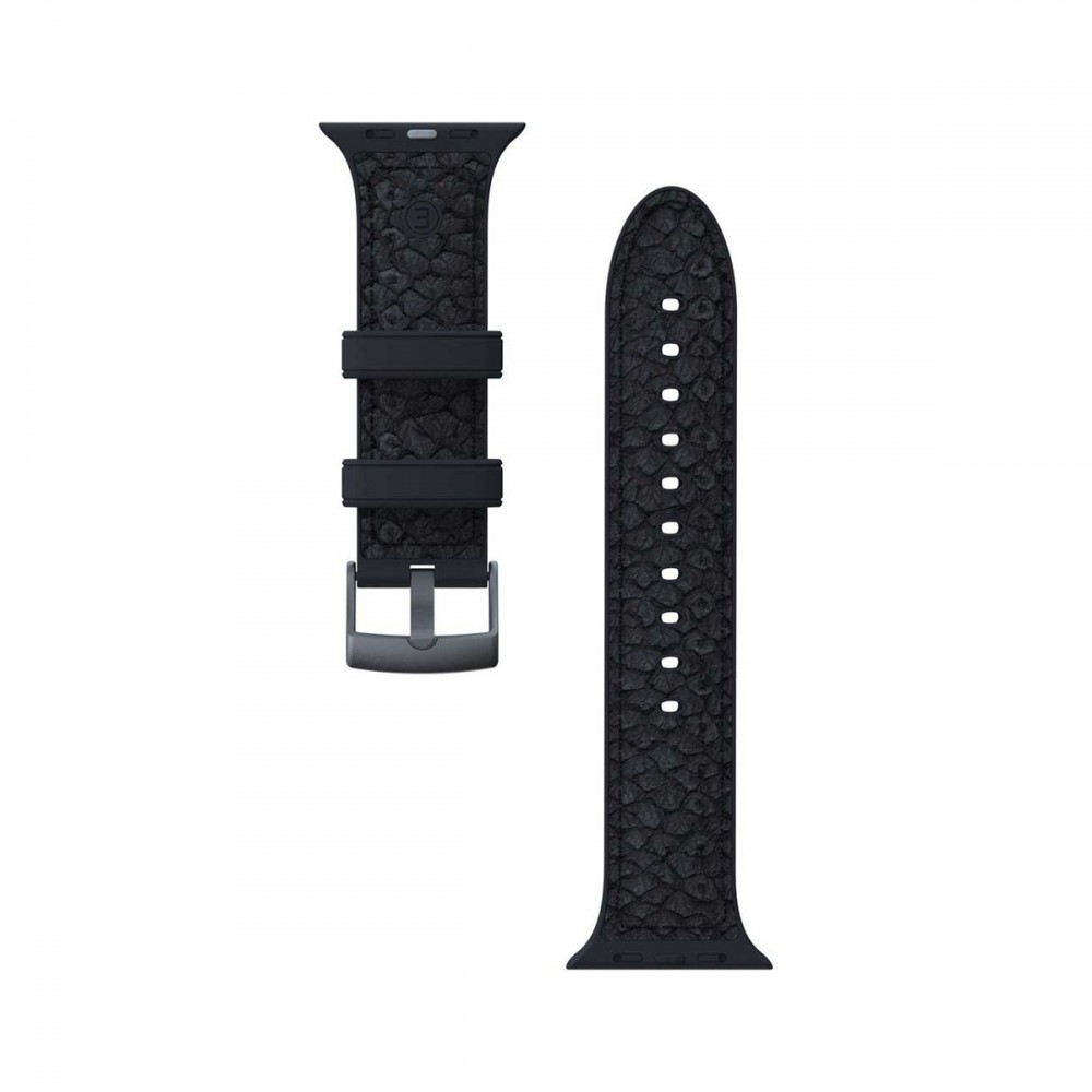 Каишки за Смарт часовници - Каишка от кожа на сьомга Njord за Apple Watch 44/45 mm Тъмно Сива