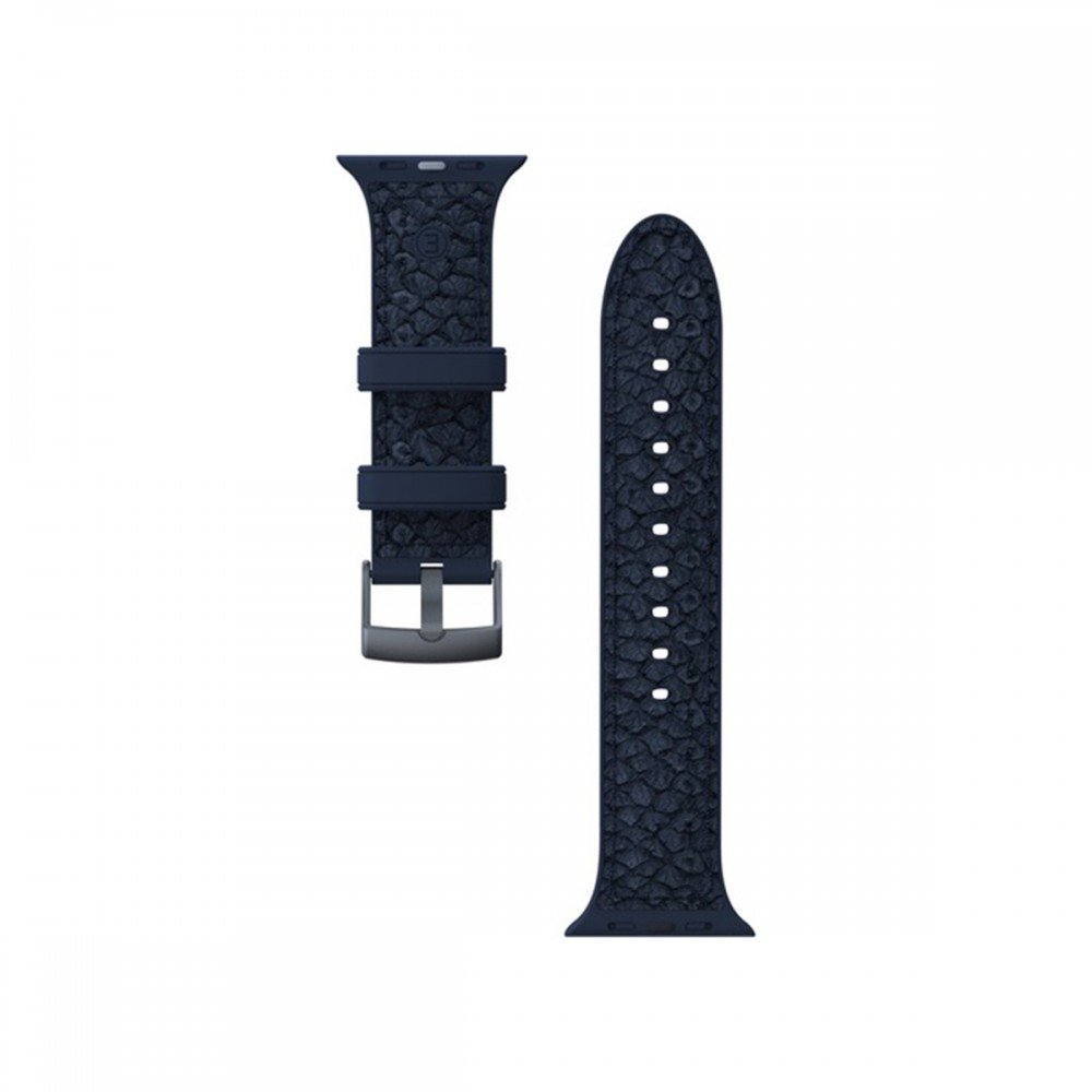 Каишки за Смарт часовници - Каишка от кожа на сьомга Njord за Apple Watch 40/41 mm Петролена