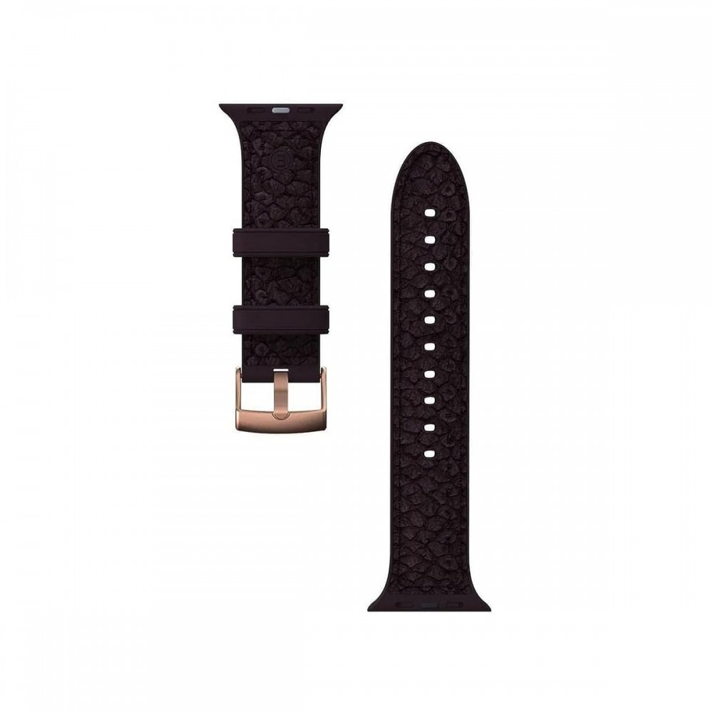 Каишки за Смарт часовници - Каишка от кожа на сьомга Njord за Apple Watch 40/41 mm Патладжан