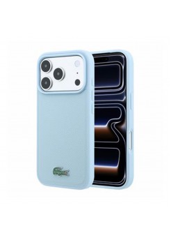 Оригинален калъф Lacoste PVC Iconic Petit Pique Metal Logo MagSafe за iPhone 18 Pro и iPhone 17 Pro Blue | Аксесоари