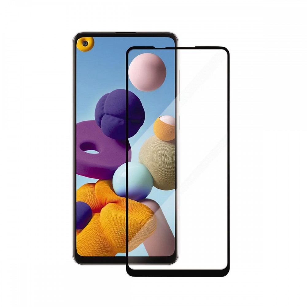 Стъклени протектори - Стъклен протектор с рамка Samsung Galaxy A21s