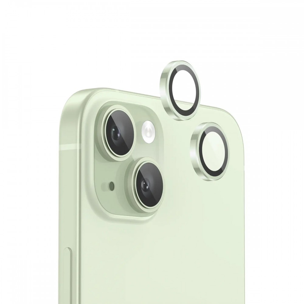 Стъклени протектори - Стъклен протектор за камера за Apple iPhone 15 /15 Plus Light Green