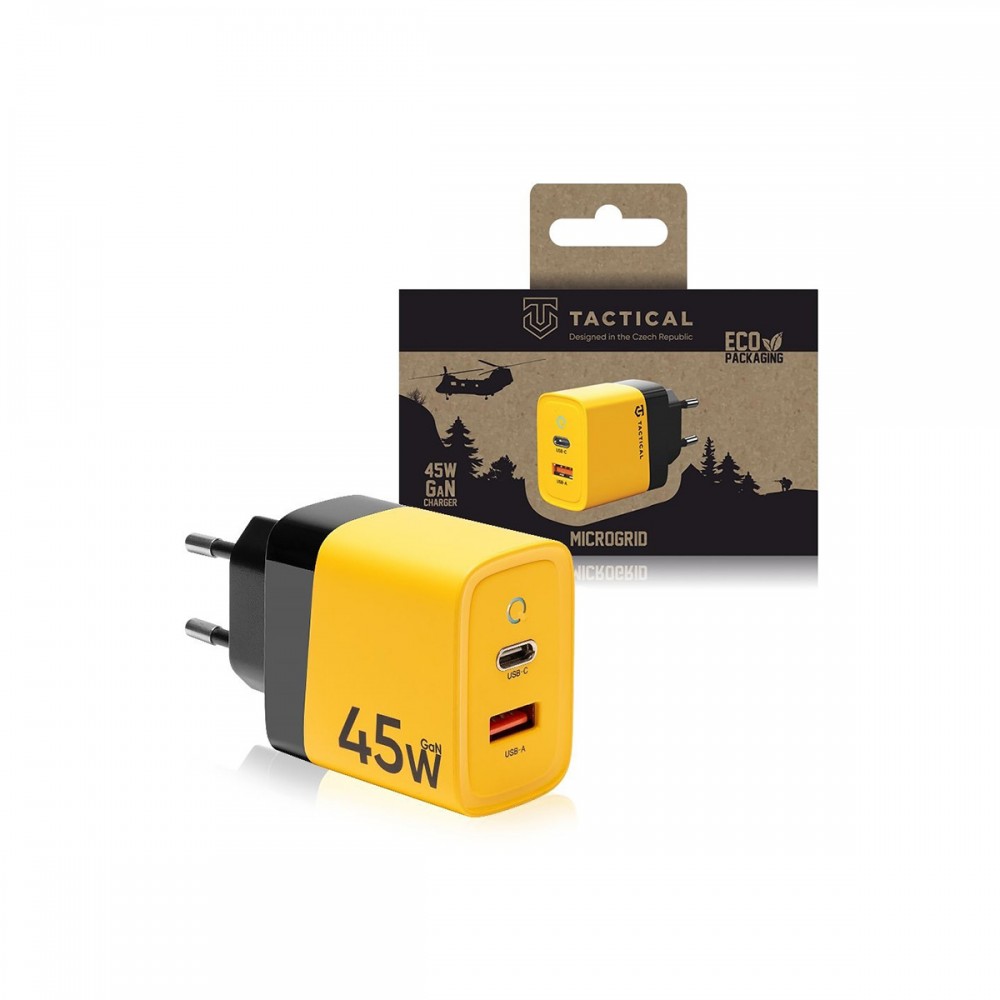 Зарядни устройствa - Зарядно устройство Tactical MicroGrid GaN Charger 45W Yellow